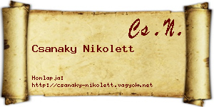 Csanaky Nikolett névjegykártya